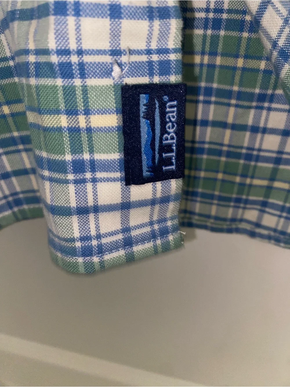 L.L. Bean Men’s Blue Green Plaid Slightly Fitted Button-Down New Shirt L/Tall